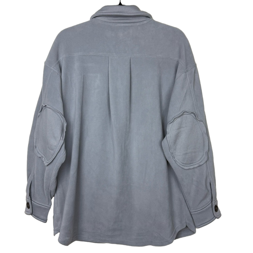 ZENANA Women’s light grey fleece shacket shirt jacket size small NWOT - Picture 6 of 6